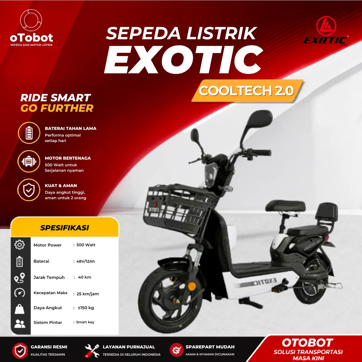 SEPEDA LISTRIK EXOTIC COOLTECH 2.0