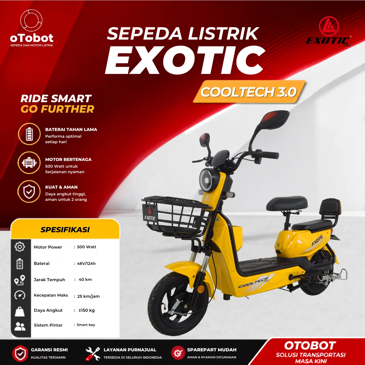 SEPEDA LISTRIK EXOTIC COOLTECH 3.0