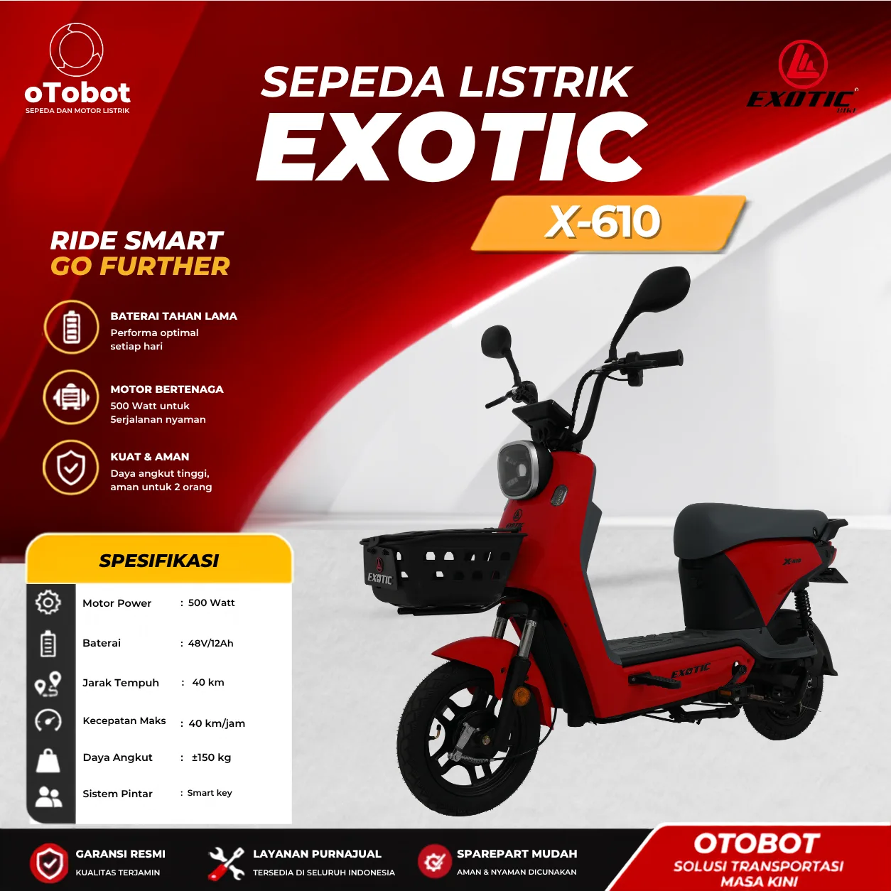 SEPEDA LISTRIK EXOTIC X-610