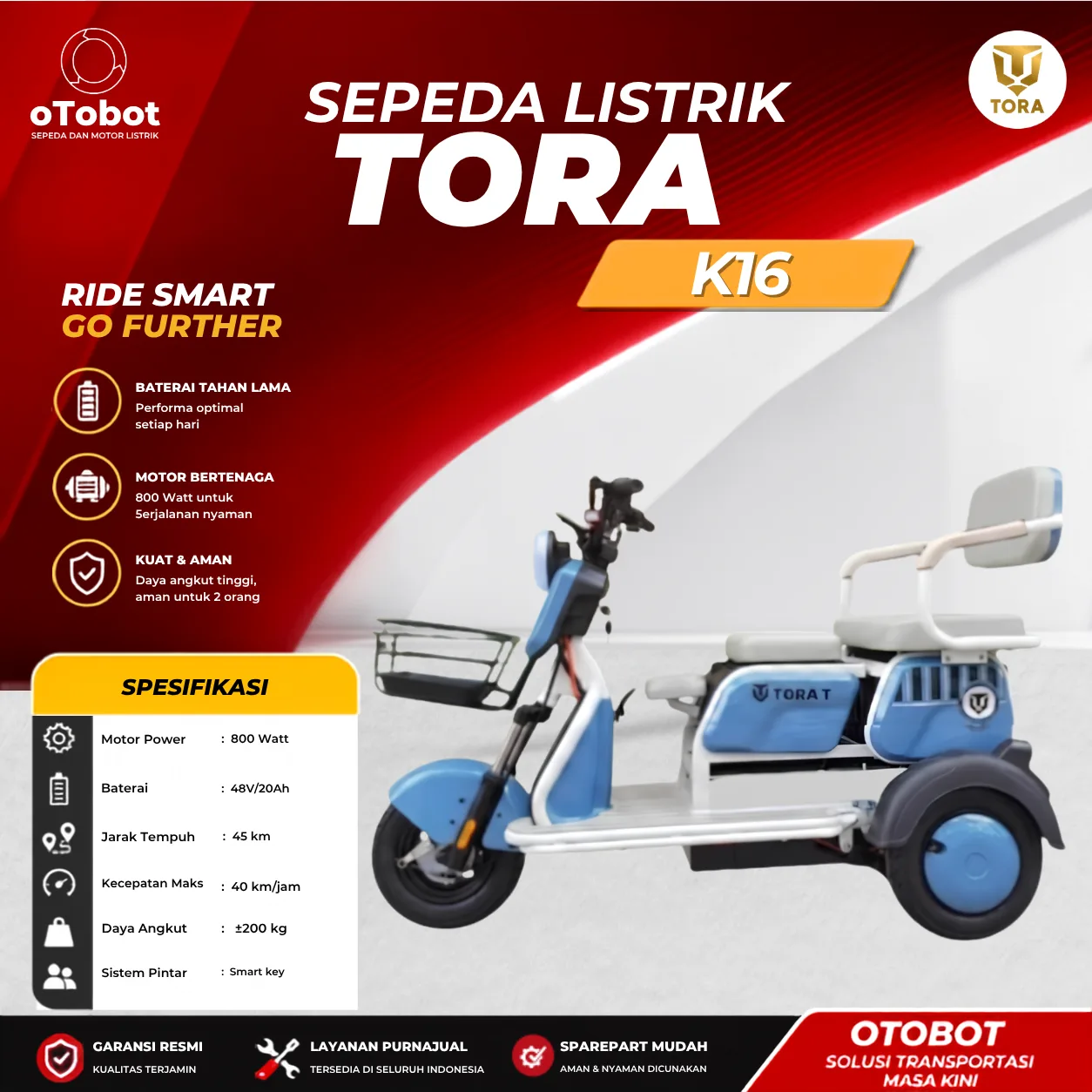 SEPEDA LISTRIK TORA K16