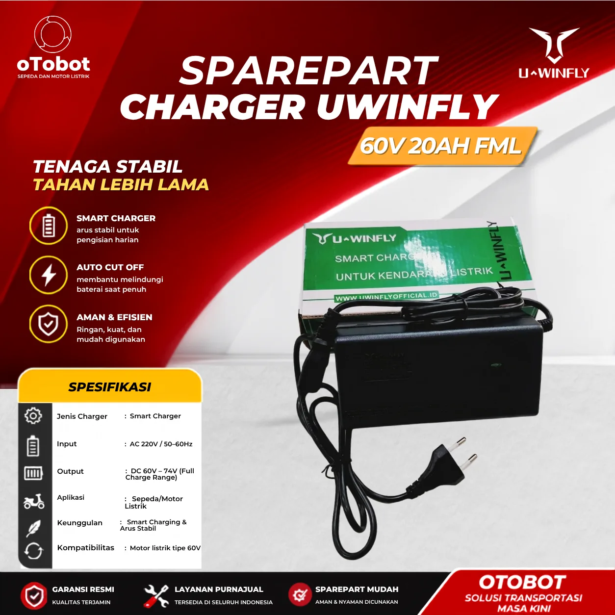 CHARGER UWINFLY 60V 20AH FML